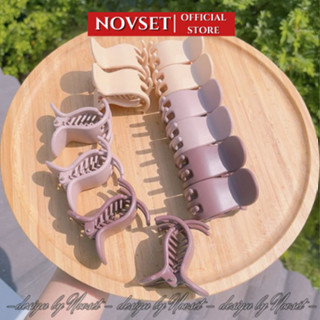 kẹp càng cua NOVSET kẹp tóc càng cua màu socola cao cấp thiết kế kiểu dáng bầu tròn(T1-KHO2)
