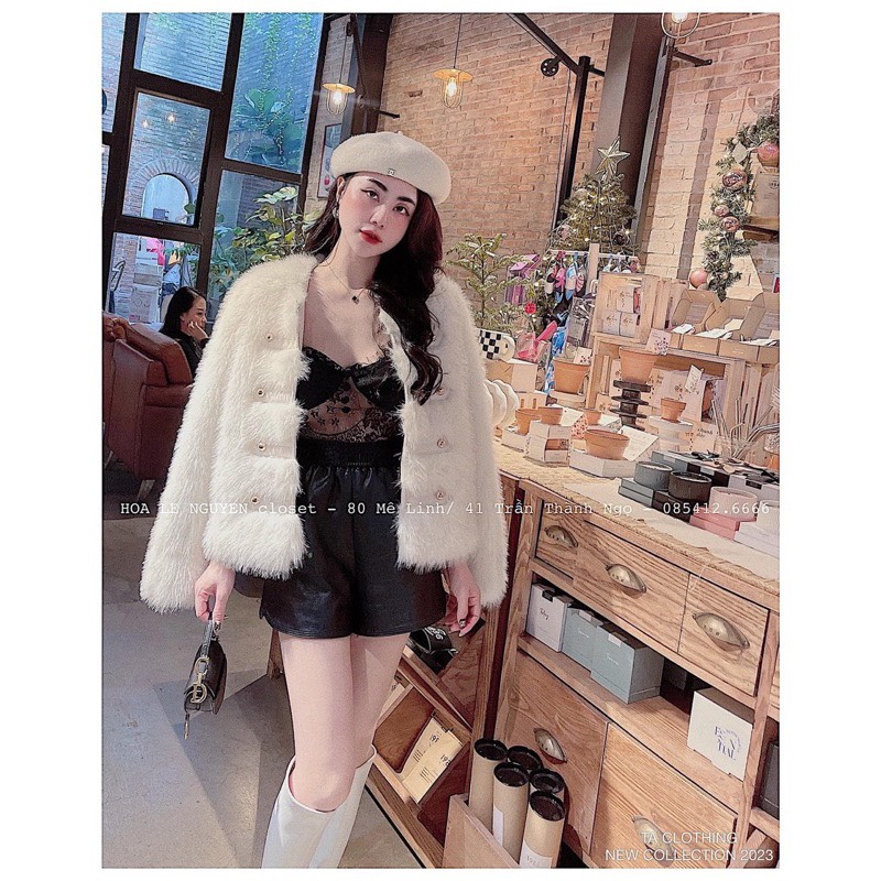 ÁO LÔNG KHUY NGỰC, áo lông khuy da, áo lông xương cá