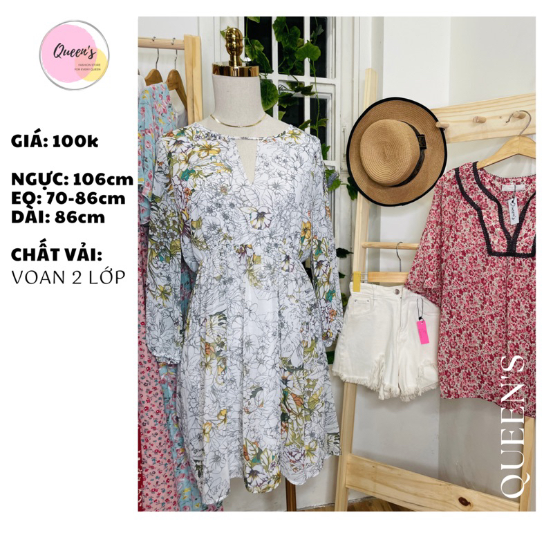 ĐẦM HOA CÁC LOẠI CHẤT LIỆU, VOAN, GẤM, LỤA COTTON - TÔN DÁNG