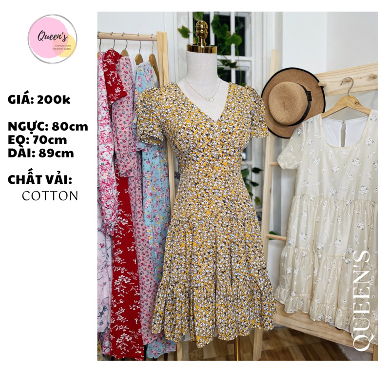 ĐẦM HOA CÁC LOẠI CHẤT LIỆU, VOAN, GẤM, LỤA COTTON - TÔN DÁNG