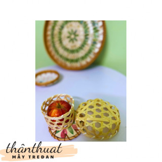 Rổ tre đan mini đựng bánh nhà hàng, decor chụp ảnh