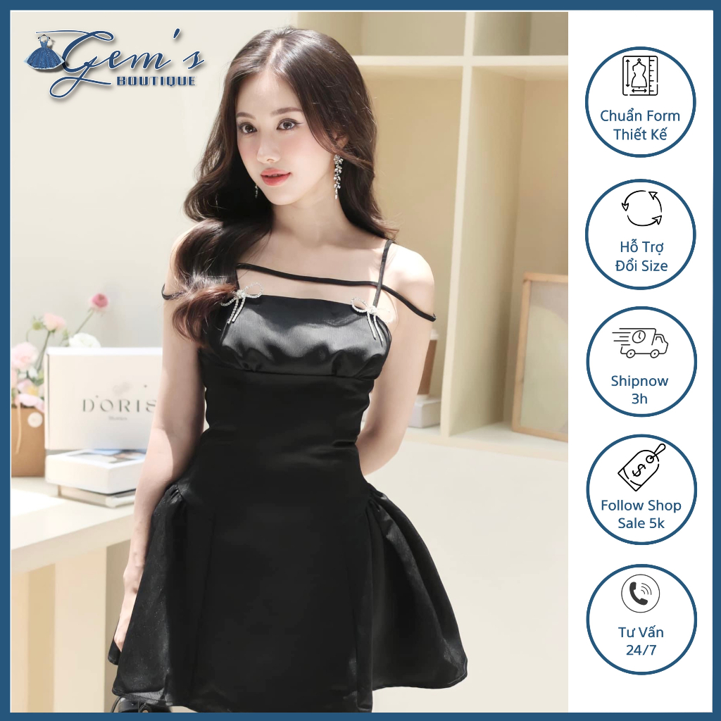 VÁY / ĐẦM 2 DÂY CÁCH ĐIỆU DÁNG XOÈ RÚM XINH XẮN