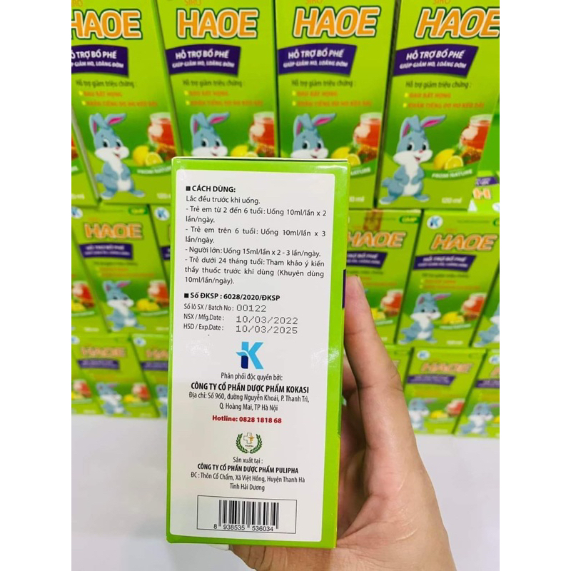 Siro hộ HAOE giúp bổ phế, giảm ho, loãng đờm  khản tiếng do ho kéo dài