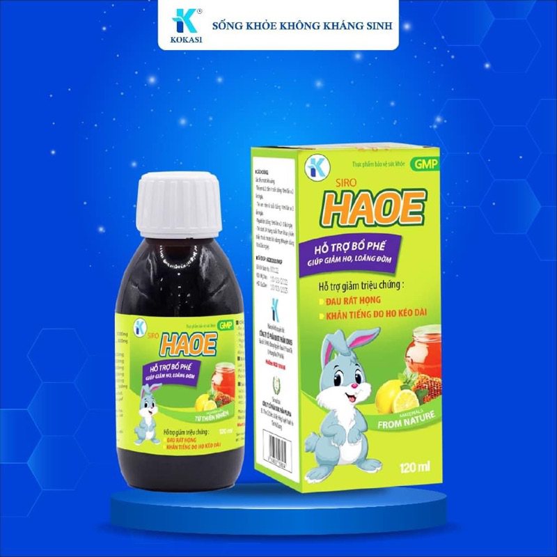Siro hộ HAOE giúp bổ phế, giảm ho, loãng đờm  khản tiếng do ho kéo dài