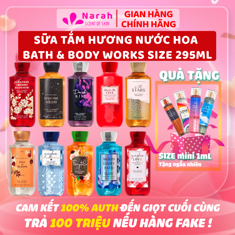 Sữa tắm shower gel 𝗕𝗮𝘁𝗵 𝗮𝗻𝗱 𝗕𝗼𝗱𝘆 𝗪𝗼𝗿𝗸𝘀 dưỡng ẩm hương nước hoa - Narah Scentofskin