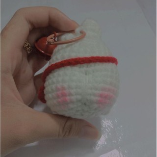 MÓC KHOÁ BÉ THỎ ĐEO TÚI LEN HANDMADE