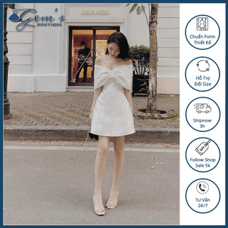 VÁY ĐẦM TRỄ VAI CÁCH ĐIỆU DÁNG XOÈ ( 2 lớp, đệm ngực )