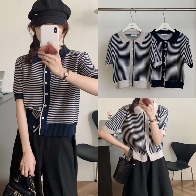 Áo mongtoghi polo kẻ ngang UP STUDIO & ME STUDIO (chuẩn hãng, kèm ảnh thật)