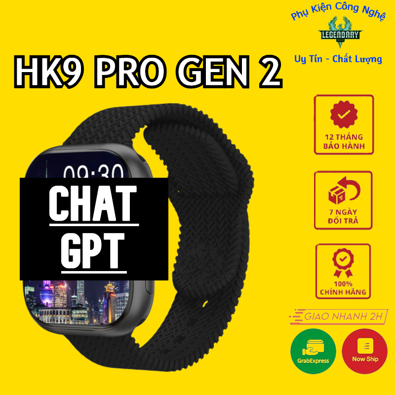 Đồng Hồ HK9 Pro Gen 2, 2.02inch Amoled Cong Tràn Viền, 45mm, La Bàn, NFC, Nghe Gọi, Nhận Thông Báo. 