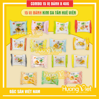 Combo 15 vị bánh pía kim sa mini 40g, đặc sản bánh pía Sóc Trăng Tân Huê Viên 15 bánh 15 vị