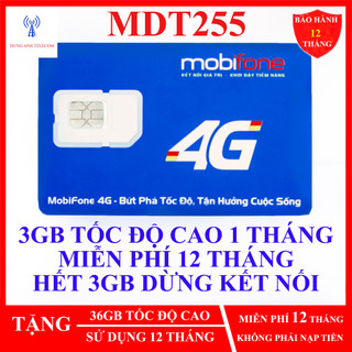 (có E SIM) Sim 4G Mobifone MDT250a 12MDT50 21G12, 75GB, 100GB, 12FD50 12MDT150 HƯNG ANH MOBILE HÀNG CHÍNH HÃNG