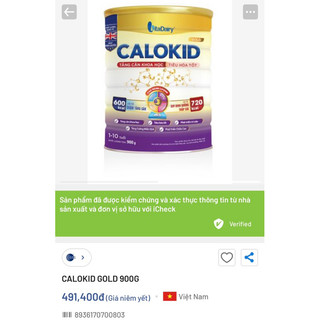 [QUÀ TẶNG KHI MUA TỪ 2 LON] SỮA BỘT CALOKID GOLD 1+ 900G (HSD 12/2024)