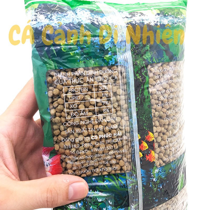 Cám cá Shanghai thức ăn cho cá dạng viên to 500g cung cấp dinh dưỡng nuôi cá khoẻ mạnh bơi tốt