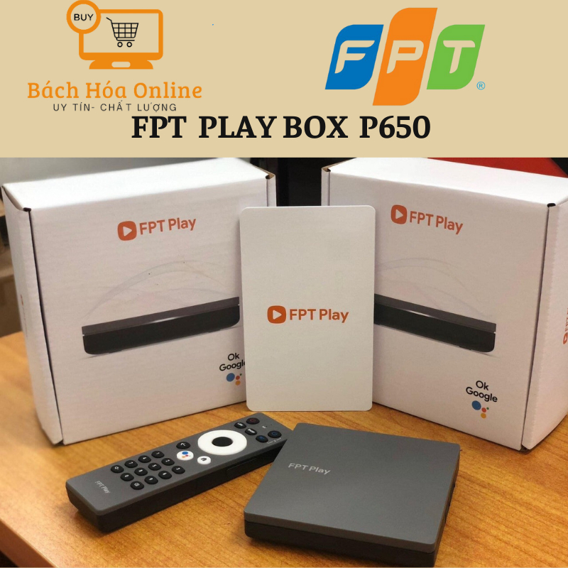 FPT Play box 2023 P650, Đầu thu truyền hình kỹ thuật số điều khiển giọng nói google assistant, netflix bản quyền