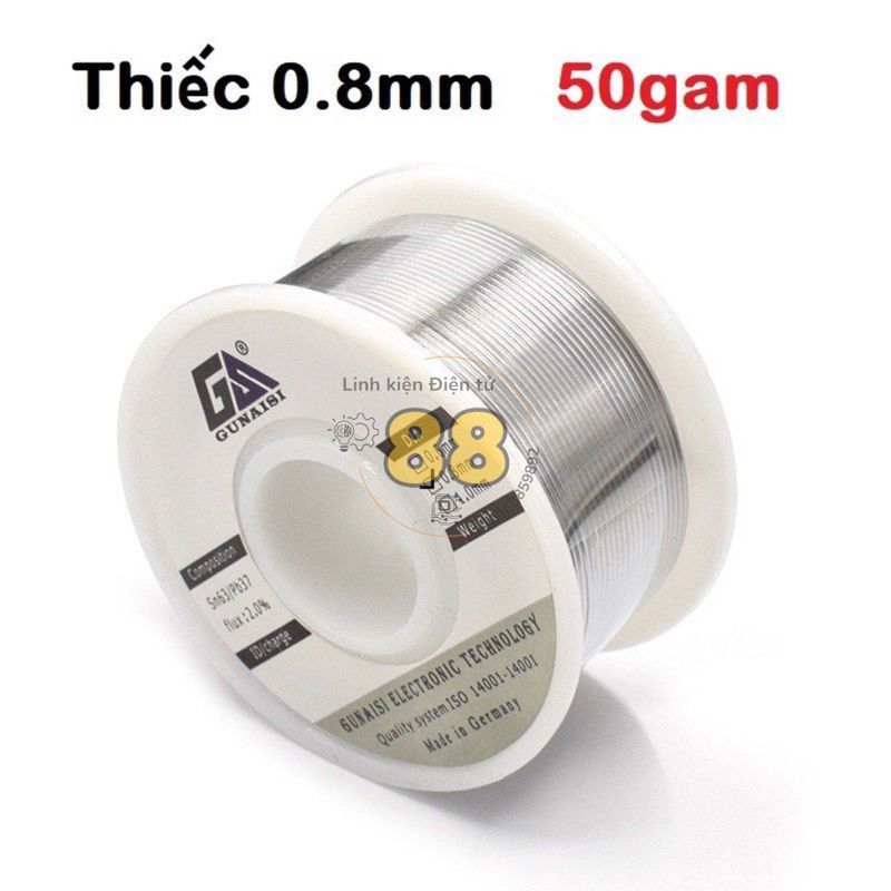 Thiếc hàn 63/37 0.8mm cuộn 50gram