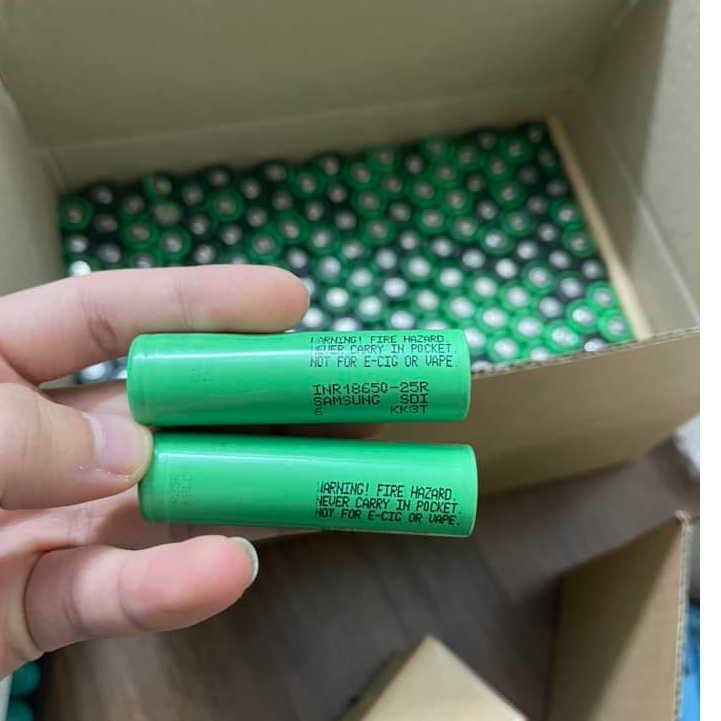 Cell Pin 18650 Samsung 25r DL 2700mAh - 3.7V xả 25A Tháo khối