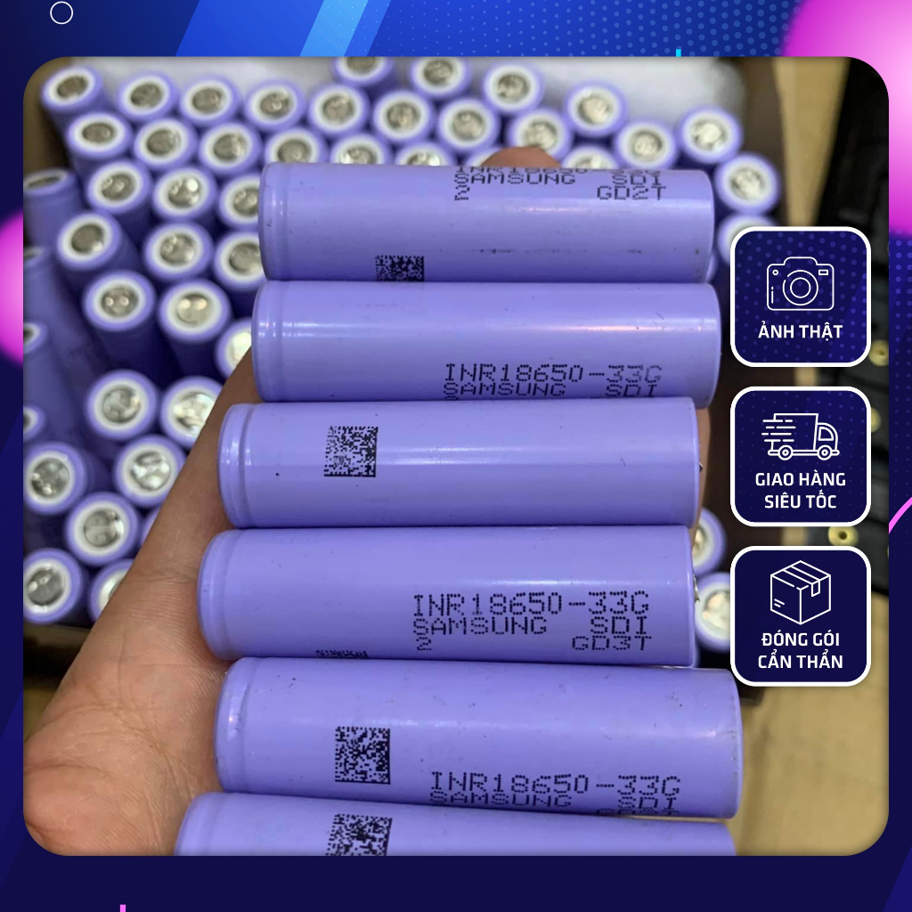 Pin 18650 Samsung 33G dung lượng 3200mAh - 3.7V xả 20A