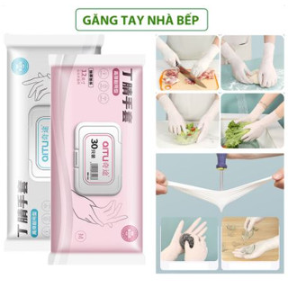 Bịch 30 Găng Tay Cao Su Nấu Ăn Bao Tay Rửa Chén Vệ Sinh Nhà Cửa Siêu Dai Không Mùi Sử Dụng Nhiều Lần An Toàn