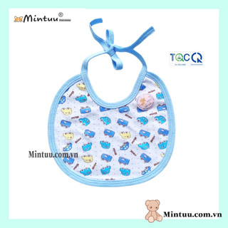 Yếm ăn dặm cột dây inbông thương hiệu MINTUU, chất liệu vải 100% cotton