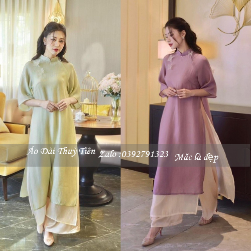 ÁO DÀI CÁCH TÂN NỮ DÁNG XUÔNG TRƠN CHẤT LIỆU LỤA MỸ CAO CẤP TH12