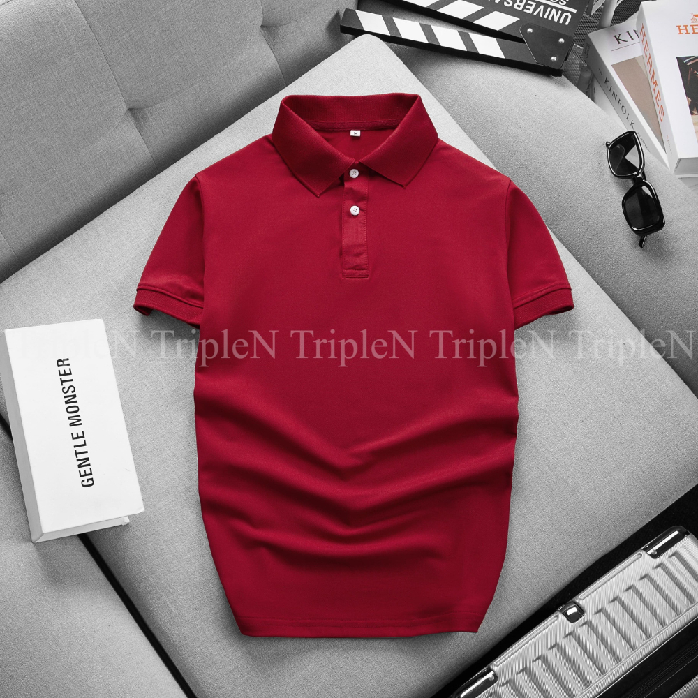 Áo polo nam trơn basic TripleN chất vải cá sấu thoáng mát, dễ phối đồ