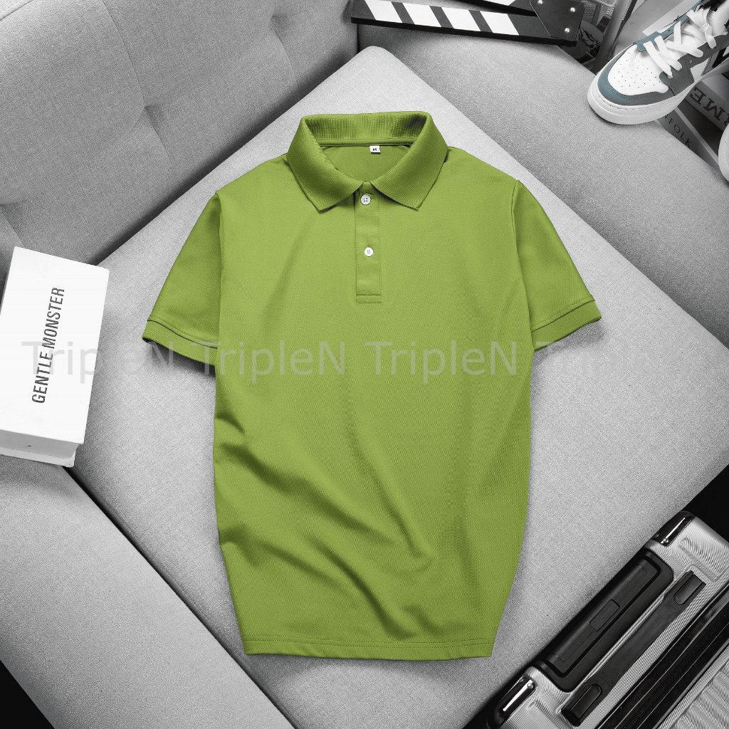 Áo polo nam trơn basic TripleN chất vải cá sấu thoáng mát, dễ phối đồ