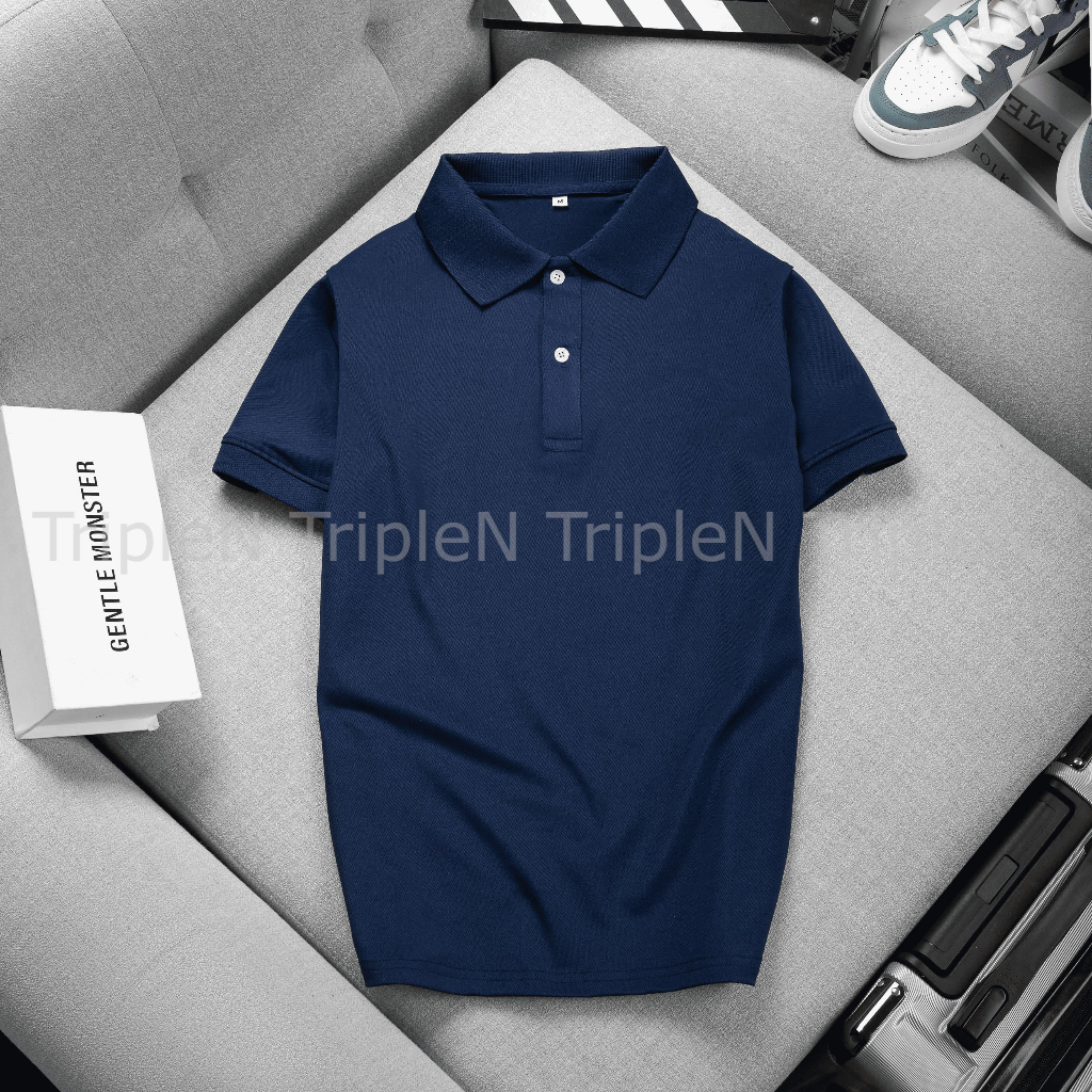 Áo polo nam trơn basic TripleN chất vải cá sấu thoáng mát, dễ phối đồ