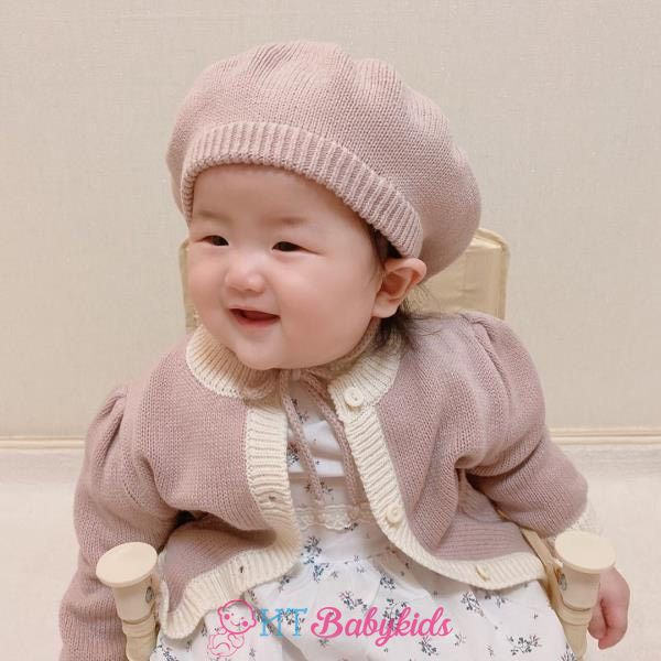 Mũ Nồi Dệt Kim Len Nơ Đáng Yêu Cho Bé Trai Bé Gái
