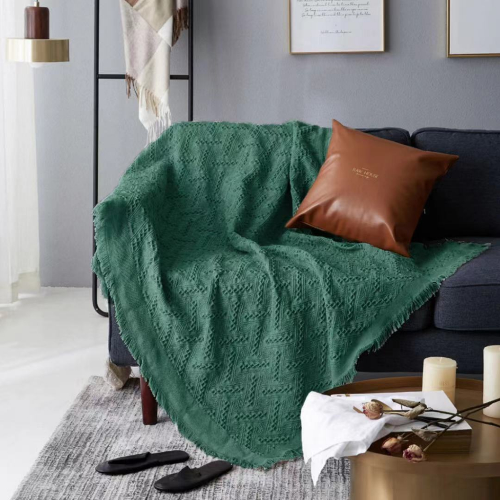 Khăn trải bàn vải cotton dệt dày dặn sang trọng, Thảm tủ đàn piano, bàn ghế sofa trang trí