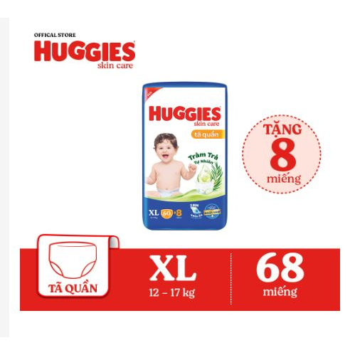 Tả Quần HUGGIES SKINCARE M74/ L68/ XL60/ XXL54