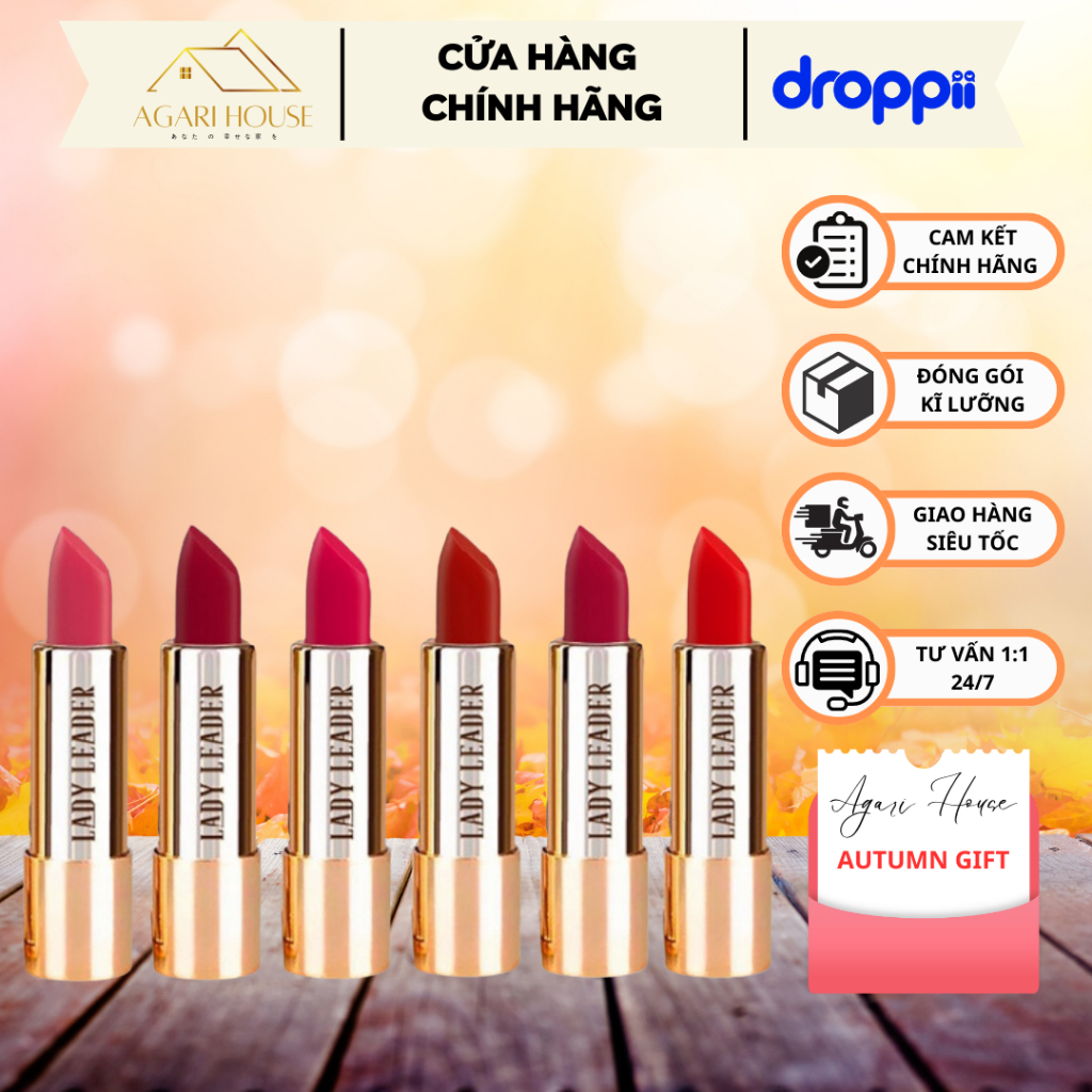 Son Sáp C’CHOI Lady Leader 6 màu Đỏ tươi/ Đỏ Ruby/ Cam gạch/ Hồng baby/ Hồng đất/ Hồng Flamingo