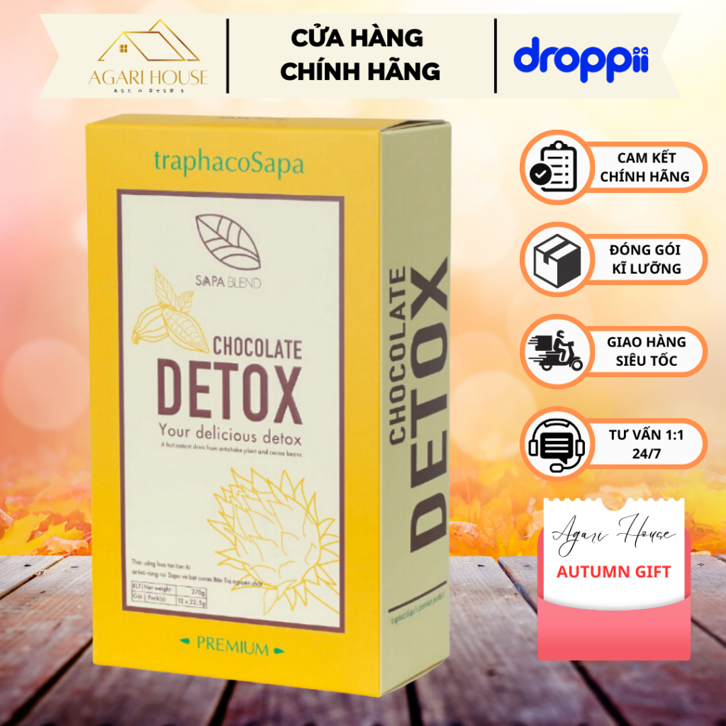 Cacao uống liền ELIPHA Chocolate Detox giúp bổ sung năng lượng, thay thế bữa ăn hộp 12 gói x 22,5 gr
