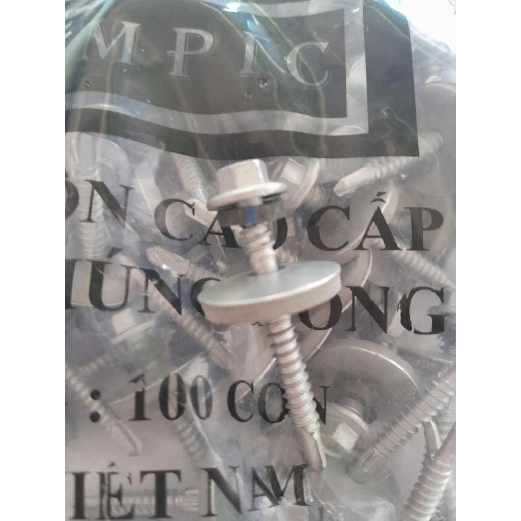 Vít bắn tôn mạ kẽm nhúng nóng 5cm Olympic đóng hộp 100 con