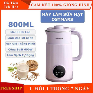 Máy làm sữa hạt OSTMARS, máy nấu sữa hạt đa năng 800ml, hẹn giờ thông minh, công suất 600W, máy làm sữa hạt dinh dưỡng