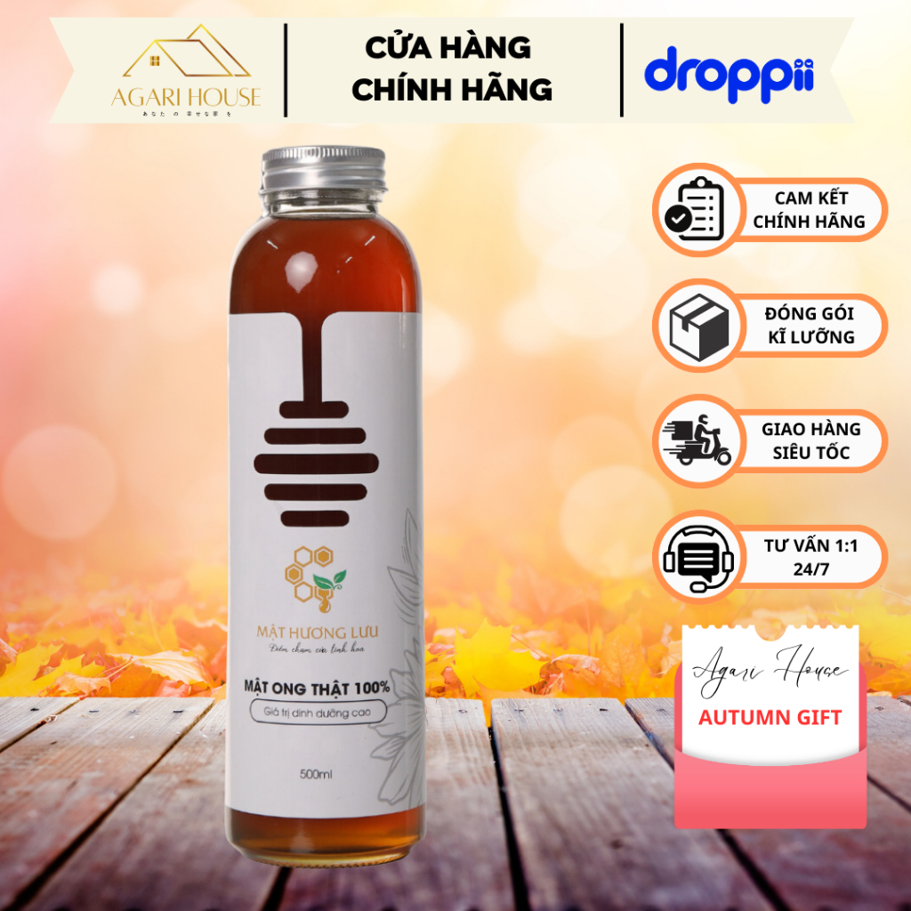 Mật ong Hương Lưu BP HONEY giúp bổ sung chất dinh dưỡng và tăng sức đề kháng chai 500ml