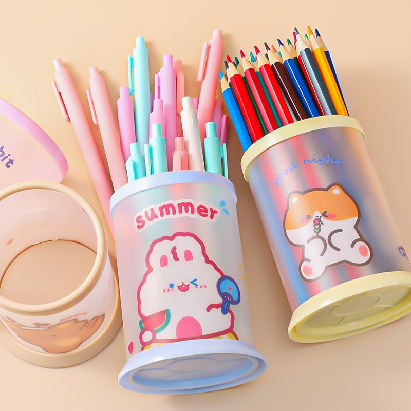 Hộp đựng bút để bàn, ống đựng bút đa năng có thể gập gọn nhiều sắc màu gấp gọn đồ dùng học tập dễ thương cho học sinh