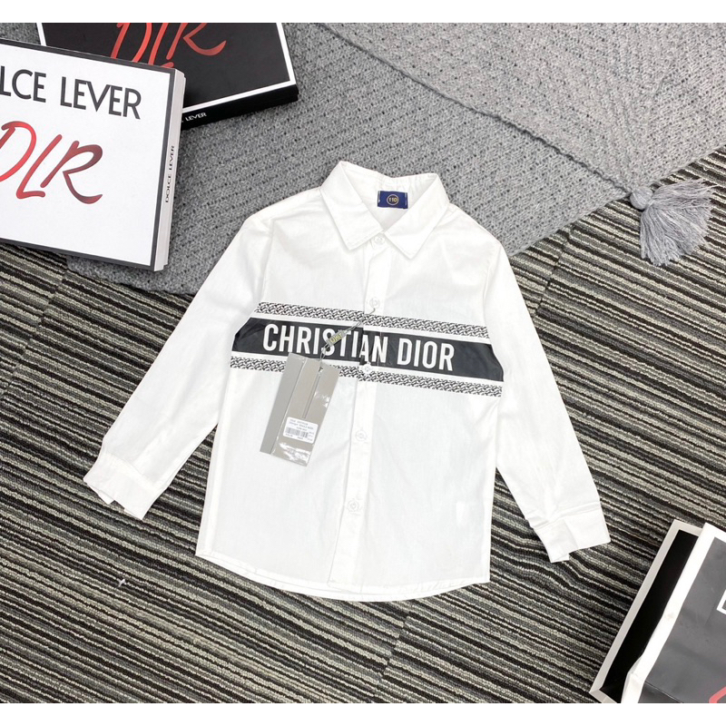 Áo sơ mi dài tay in chữ đen hàng dày đẹp thoáng mát, thấm hút mồ hôi diện đi chơi cho bé size từ 10kg đến 40kga