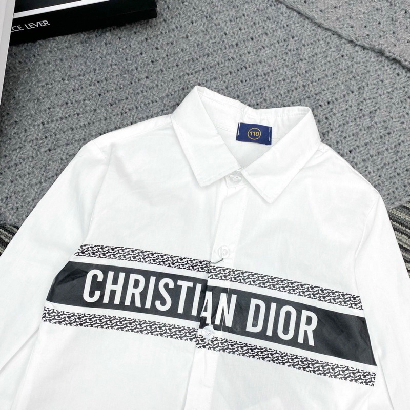 Áo sơ mi dài tay in chữ đen hàng dày đẹp thoáng mát, thấm hút mồ hôi diện đi chơi cho bé size từ 10kg đến 40kga