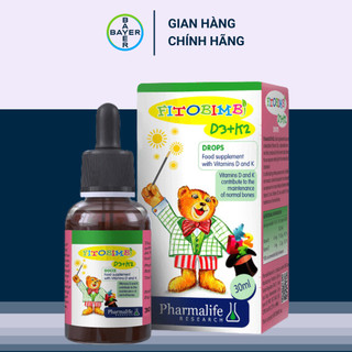 Siro Fitobimbi D3K2 Bổ Sung Vitamin D3K2 Giúp Hấp Thụ Canxi Vào Xương, Răng Chắc Khỏe Chai 30ml
