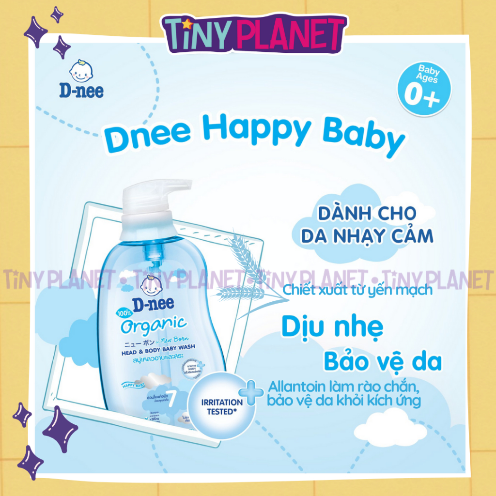 Sữa tắm gội toàn thân D-nee thơm mát cho bé sơ sinh 0-3 tuổi chai 200/380/800ml