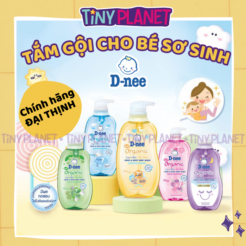 [CHÍNH HÃNG] Sữa tắm gội toàn thân D-nee thơm mát cho bé sơ sinh 0-3 tuổi chai 200/380/800ml (tem Dnee Đại Thịnh)