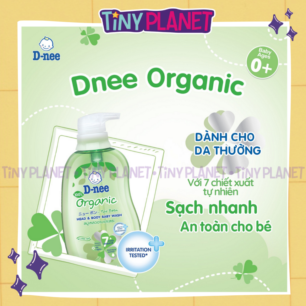 Sữa tắm gội toàn thân D-nee thơm mát cho bé sơ sinh 0-3 tuổi chai 200/380/800ml