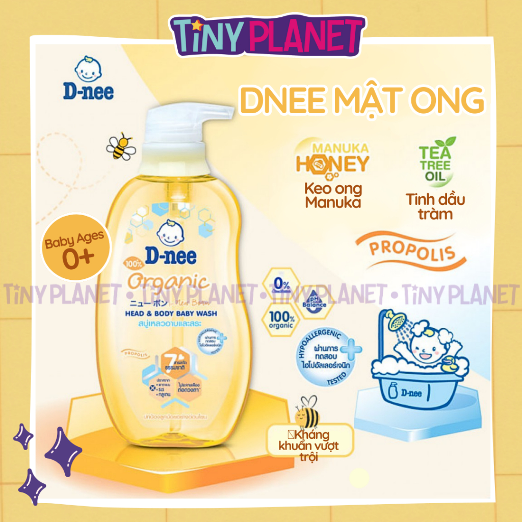 Sữa tắm gội toàn thân D-nee thơm mát cho bé sơ sinh 0-3 tuổi chai 200/380/800ml