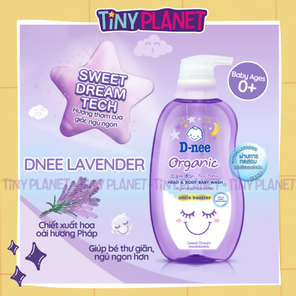 Sữa tắm gội toàn thân D-nee thơm mát cho bé sơ sinh 0-3 tuổi chai 200/380/800ml