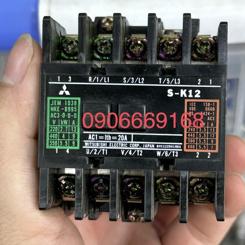 Contactor Khởi Động Từ 12A S-K12 Hiệu Mitsubishi - Hàng Bãi Nhật - Đẹp 90% - Coil 220V SK12