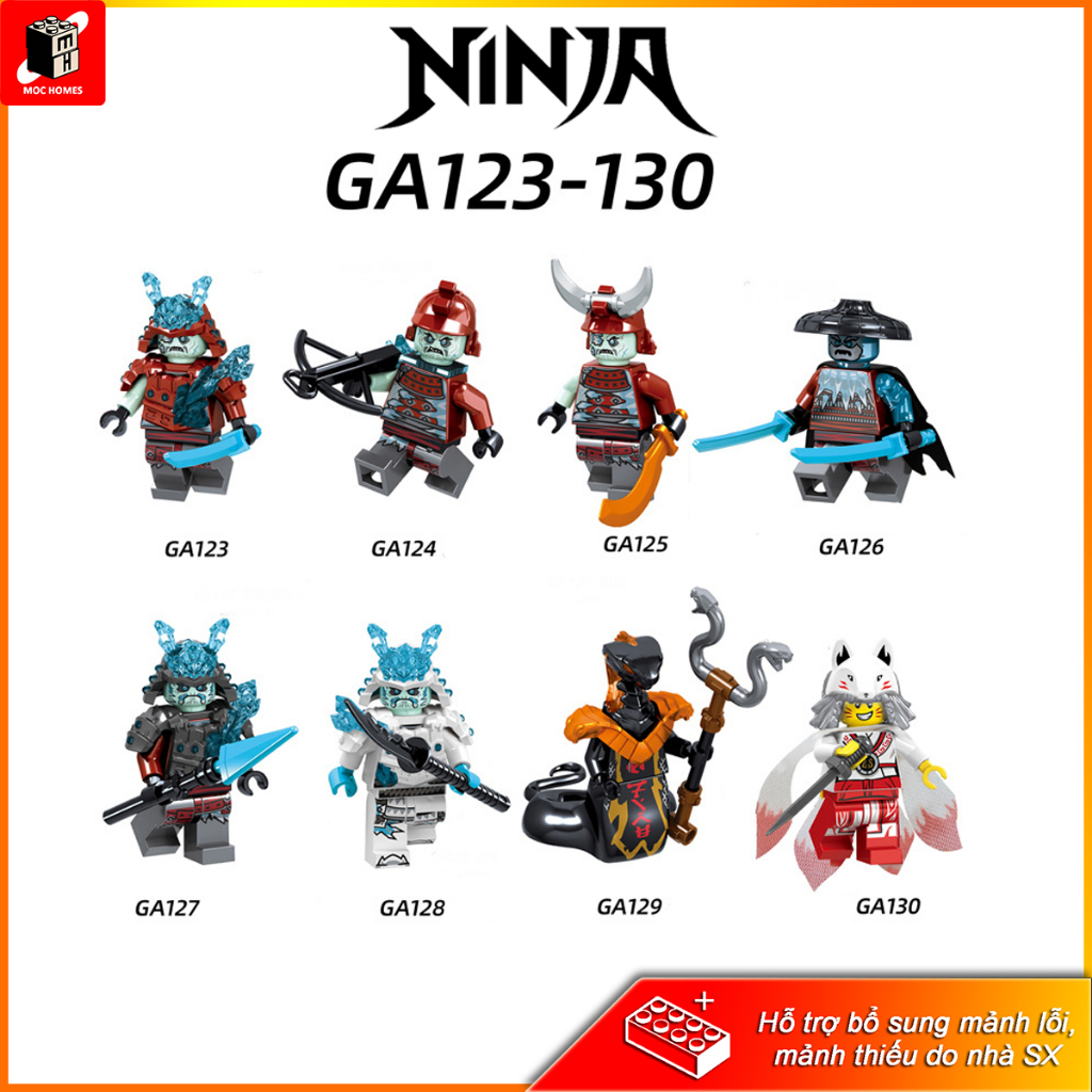 Đồ chơi lắp ráp bộ sưu tập 8 nhân vật Phần 11 Ninja go GA123-GA130