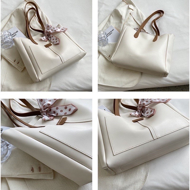 Túi xách nữ tote công sở da đựng sách vở quần áo laptop tặng kèm khăn