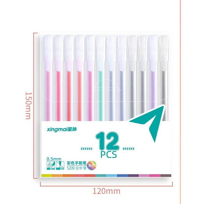 Bộ 12 Bút Gel Nhiều Màu Với Ngòi 0.5mm Tiện Lợi VP08