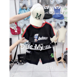 Bộ cộc tay bé trai qc cao cấp babykids bb29 , đồ bộ cho bé mặc nhà đi chơi