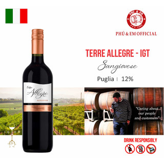 Rượu vang đỏ ý terre allegre sangiovese nồng độ 12% 750ml